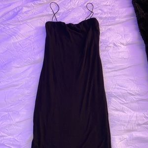 Black ribbed mini dress
